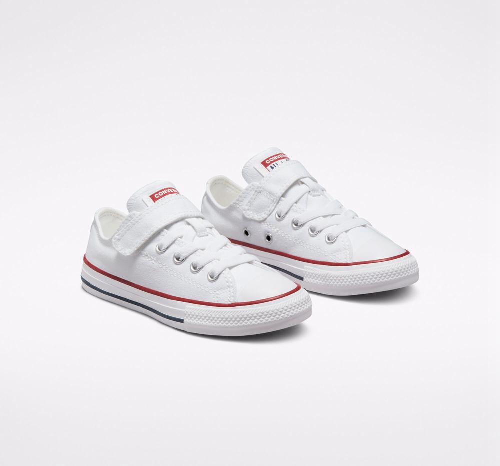 Dívčí Nízké Converse Chuck Taylor All Star Easy On Little Kids Bílé Bílé | 854137KAJ