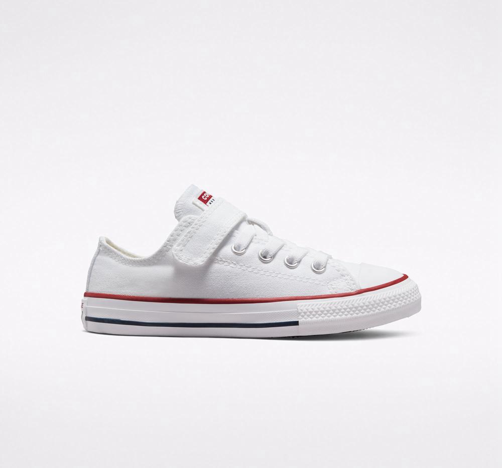 Dívčí Nízké Converse Chuck Taylor All Star Easy On Little Kids Bílé Bílé | 854137KAJ