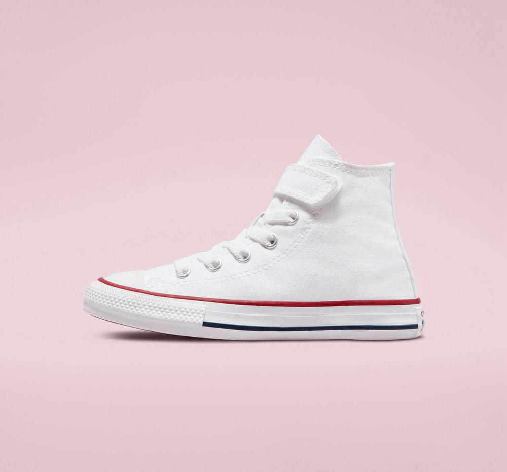 Dívčí Vysoké Converse Chuck Taylor All Star Easy On Little Kids Bílé Bílé | 086345DOE