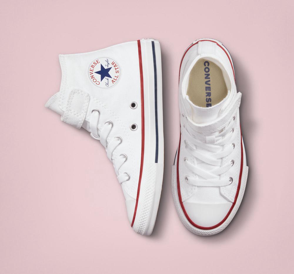 Dívčí Vysoké Converse Chuck Taylor All Star Easy On Little Kids Bílé Bílé | 086345DOE