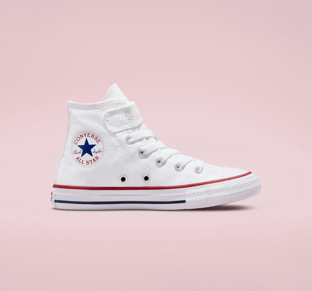 Dívčí Vysoké Converse Chuck Taylor All Star Easy On Little Kids Bílé Bílé | 086345DOE