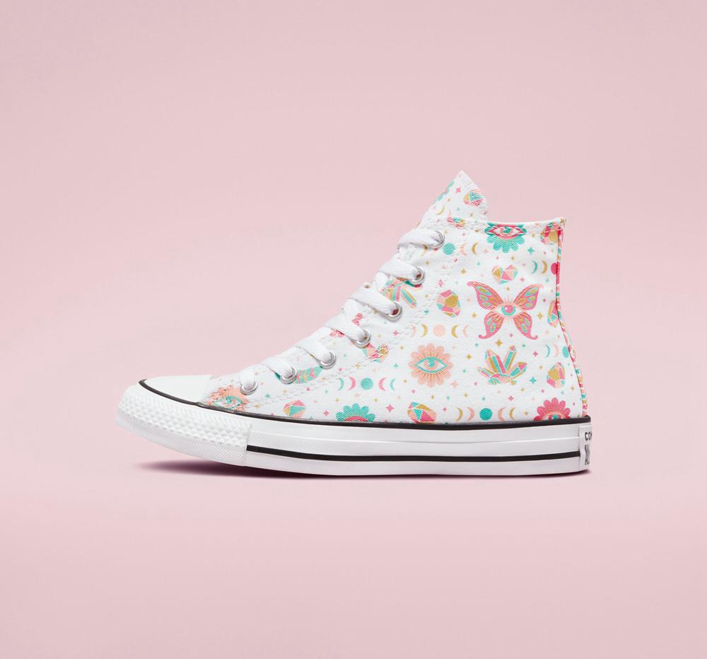 Dívčí Vysoké Converse Chuck Taylor All Star Mystic Gems Big Kids Bílé Růžové Koralove | 159062MWX