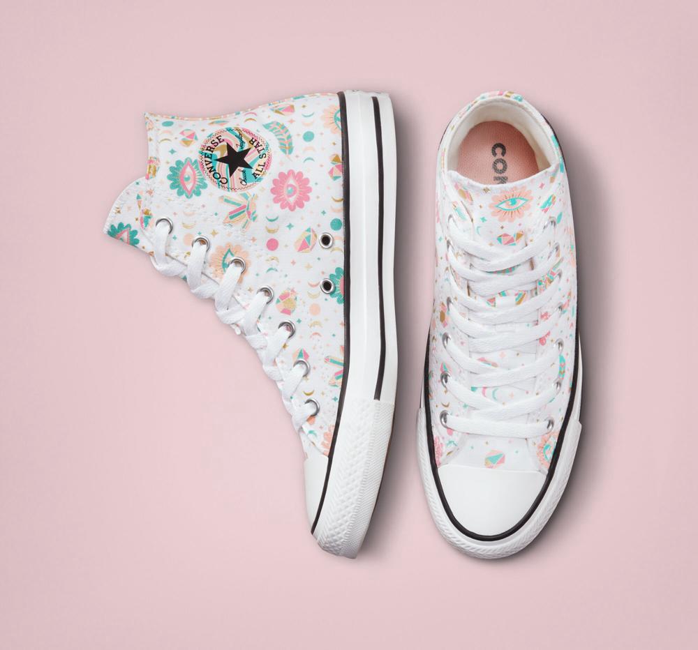 Dívčí Vysoké Converse Chuck Taylor All Star Mystic Gems Big Kids Bílé Růžové Koralove | 159062MWX