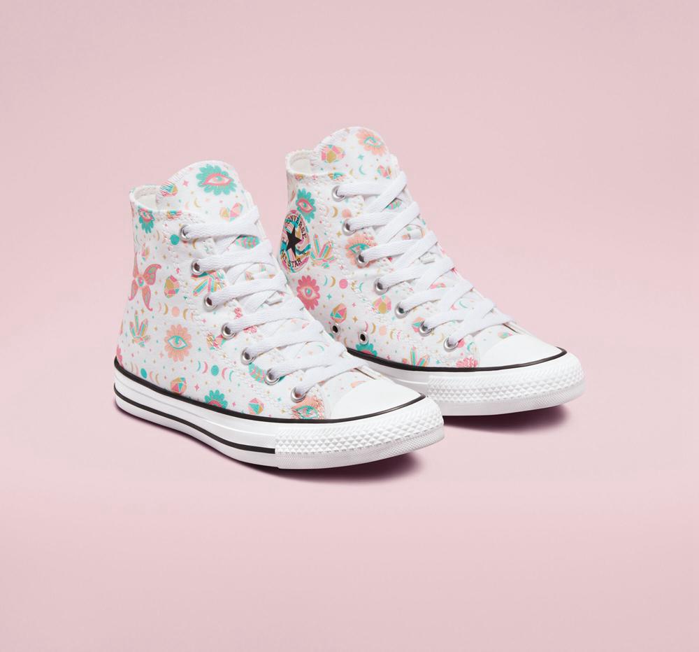 Dívčí Vysoké Converse Chuck Taylor All Star Mystic Gems Big Kids Bílé Růžové Koralove | 159062MWX