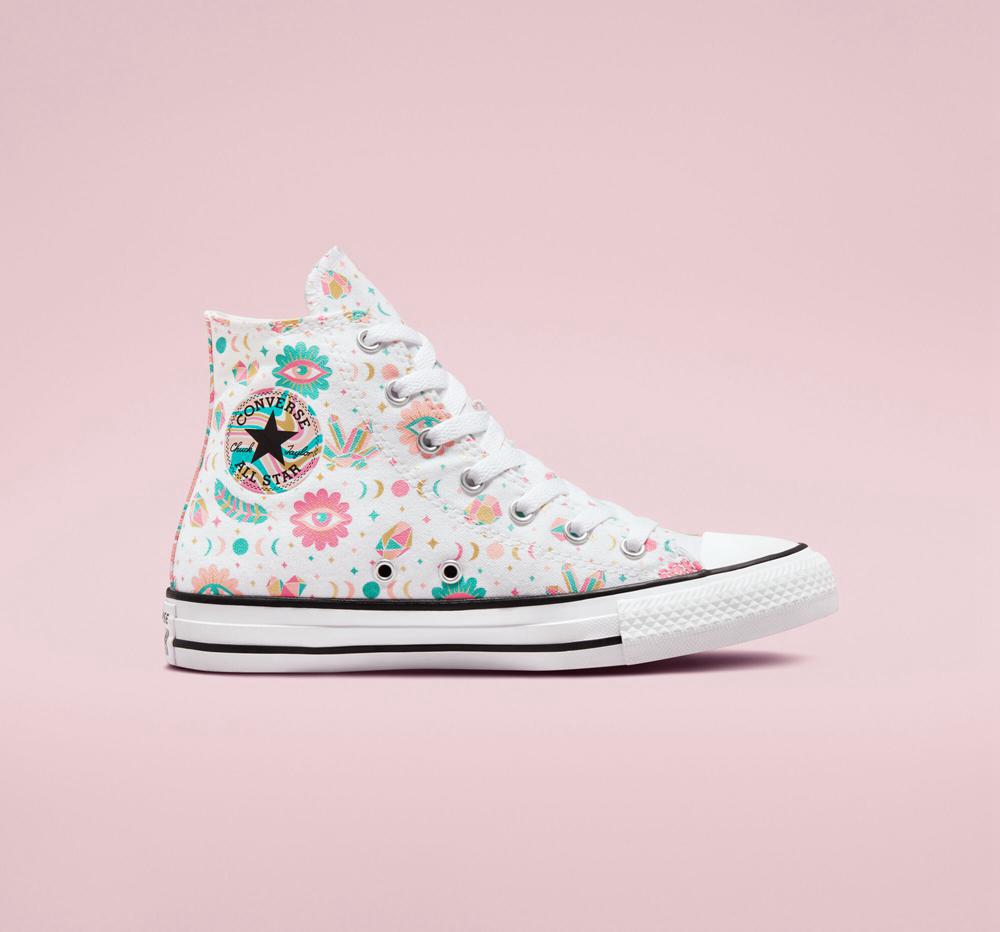 Dívčí Vysoké Converse Chuck Taylor All Star Mystic Gems Big Kids Bílé Růžové Koralove | 159062MWX