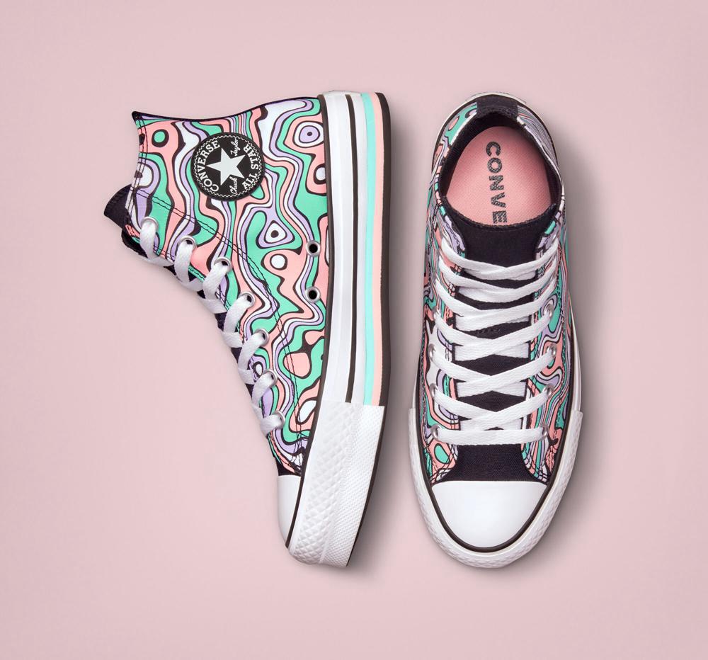 Dívčí Vysoké Converse Chuck Taylor All Star Lift Platformy Color Swirl Big Kids Světle Koralove | 249637ZAG