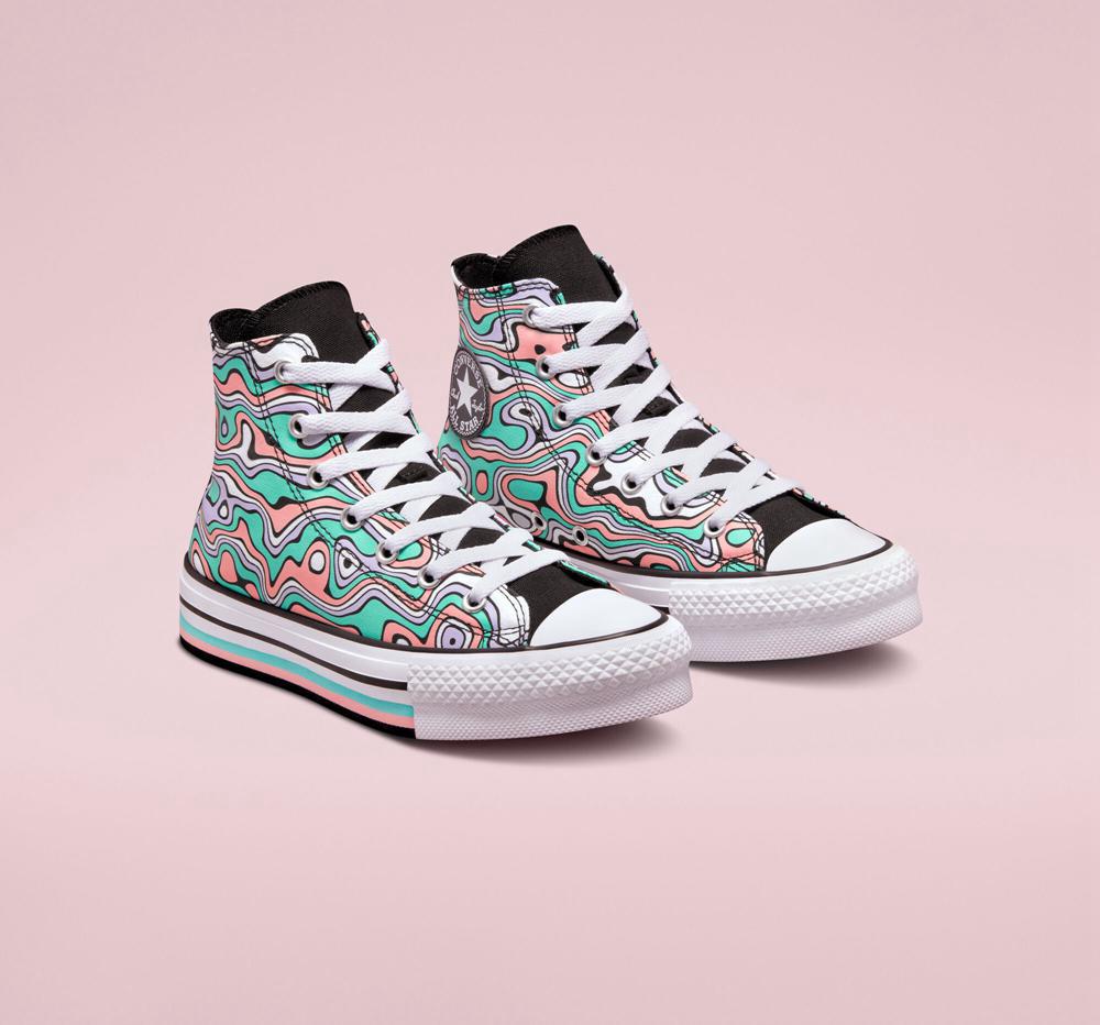 Dívčí Vysoké Converse Chuck Taylor All Star Lift Platformy Color Swirl Big Kids Světle Koralove | 249637ZAG