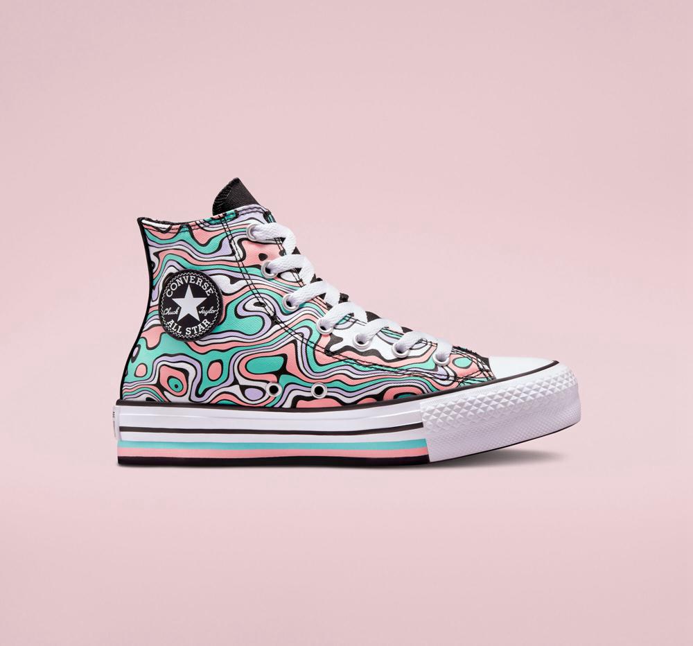 Dívčí Vysoké Converse Chuck Taylor All Star Lift Platformy Color Swirl Big Kids Světle Koralove | 249637ZAG