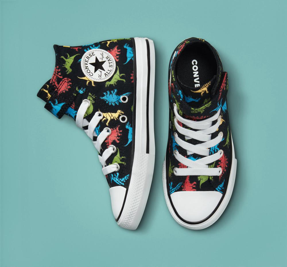 Dívčí Vysoké Converse Chuck Taylor All Star Easy On Dinosaurs Little Kids Černé Červené Blankyt | 276091WHP