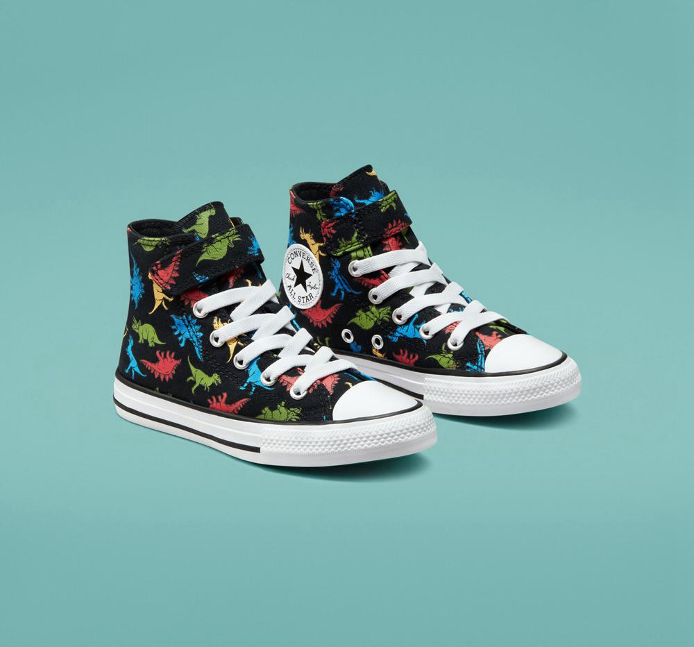 Dívčí Vysoké Converse Chuck Taylor All Star Easy On Dinosaurs Little Kids Černé Červené Blankyt | 276091WHP