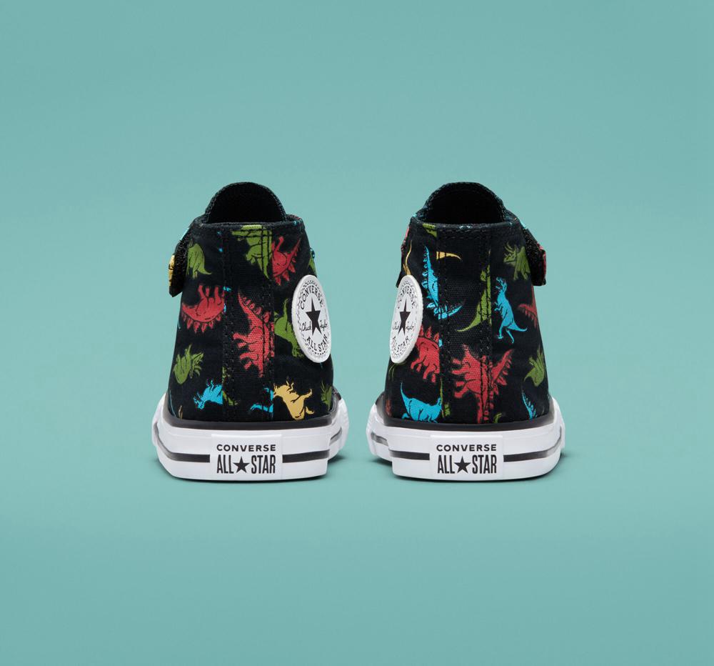 Dívčí Vysoké Converse Chuck Taylor All Star Easy On Dinosaurs Toddler Černé Červené Blankyt | 304975VGL