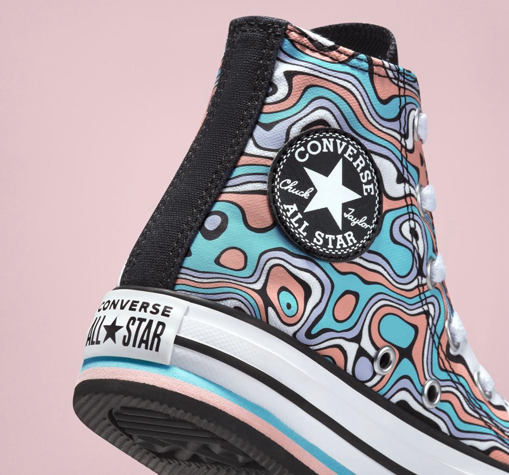 Dívčí Vysoké Converse Chuck Taylor All Star Lift Platformy Color Swirl Little Kids Světle Koralove | 368205HIQ