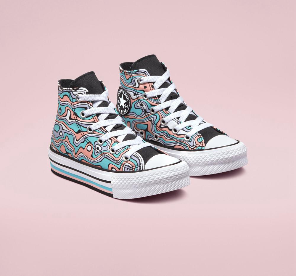 Dívčí Vysoké Converse Chuck Taylor All Star Lift Platformy Color Swirl Little Kids Světle Koralove | 368205HIQ