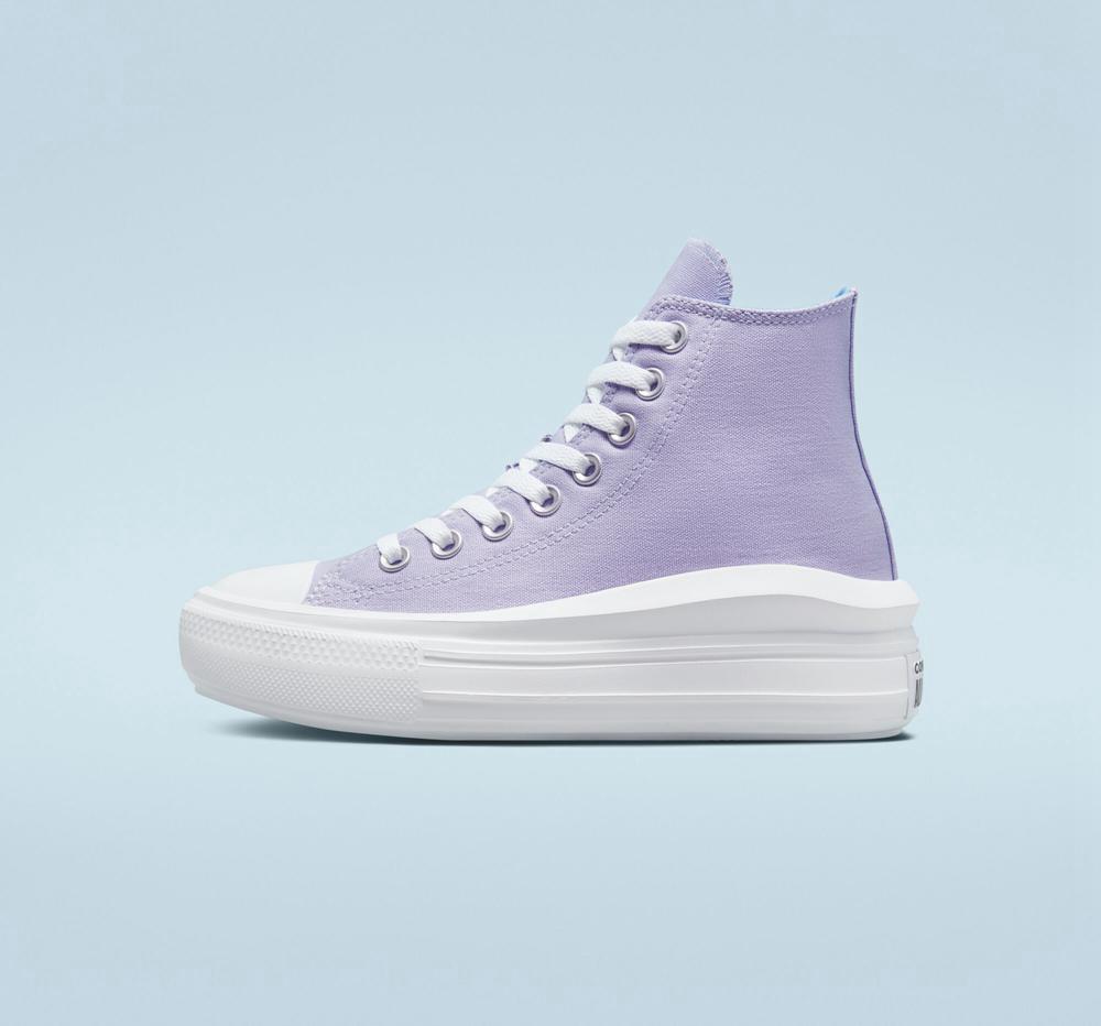 Dívčí Vysoké Converse Chuck Taylor All Star Move Platformy Gel Patch Big Kids Fialové Královská Modrá | 456379WOC