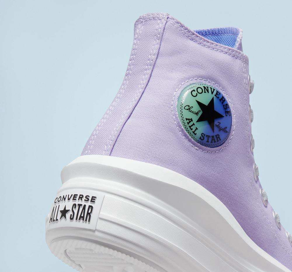 Dívčí Vysoké Converse Chuck Taylor All Star Move Platformy Gel Patch Big Kids Fialové Královská Modrá | 456379WOC