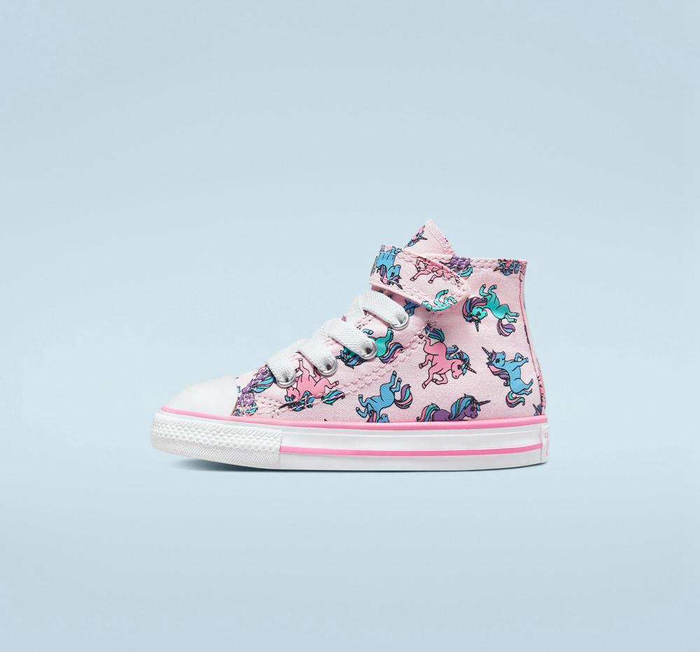 Dívčí Vysoké Converse Chuck Taylor All Star Easy On Unicorns Toddler Růžové Růžové Blankyt | 487562HTF