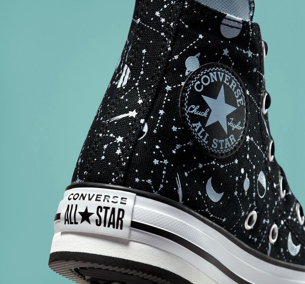 Dívčí Vysoké Converse Chuck Taylor All Star Eva Lift Platformy Constellations Big Kids Černé Blankyt Bílé | 610795PTM