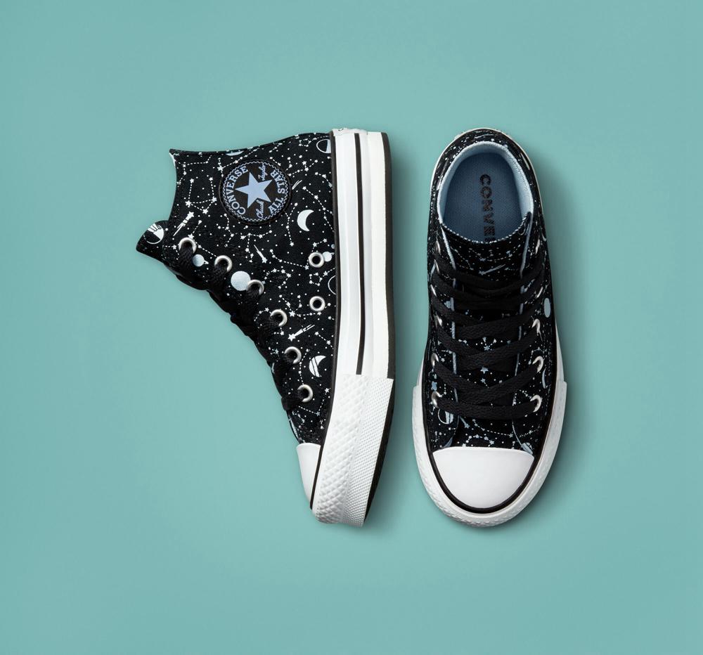 Dívčí Vysoké Converse Chuck Taylor All Star Eva Lift Platformy Constellations Big Kids Černé Blankyt Bílé | 610795PTM