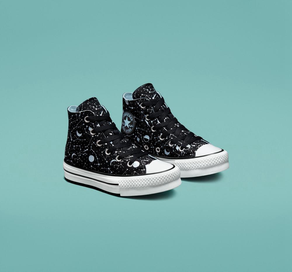 Dívčí Vysoké Converse Chuck Taylor All Star Eva Lift Platformy Constellations Big Kids Černé Blankyt Bílé | 610795PTM