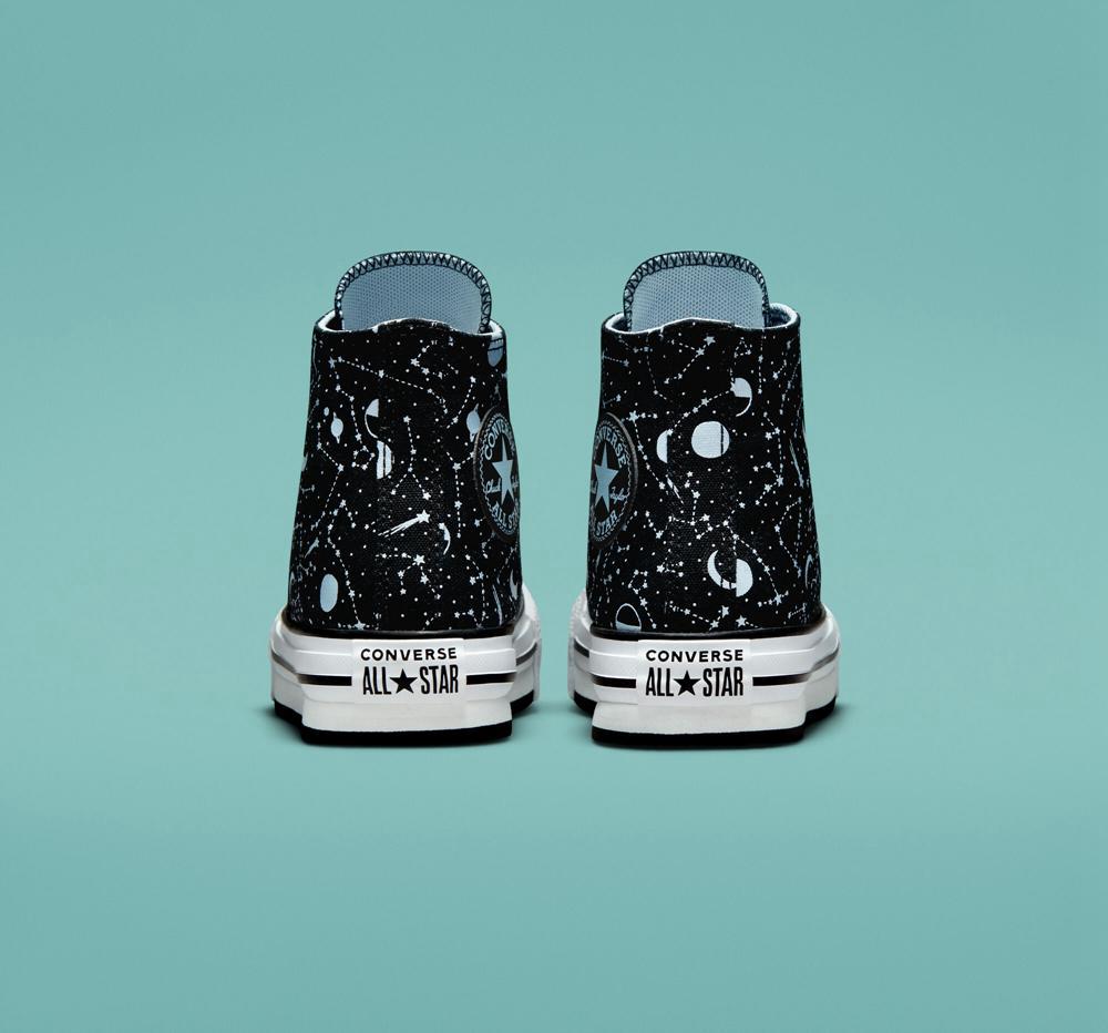 Dívčí Vysoké Converse Chuck Taylor All Star Eva Lift Platformy Constellations Big Kids Černé Blankyt Bílé | 610795PTM