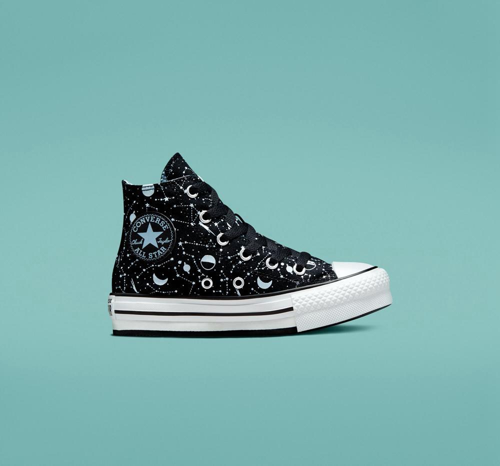 Dívčí Vysoké Converse Chuck Taylor All Star Eva Lift Platformy Constellations Big Kids Černé Blankyt Bílé | 610795PTM