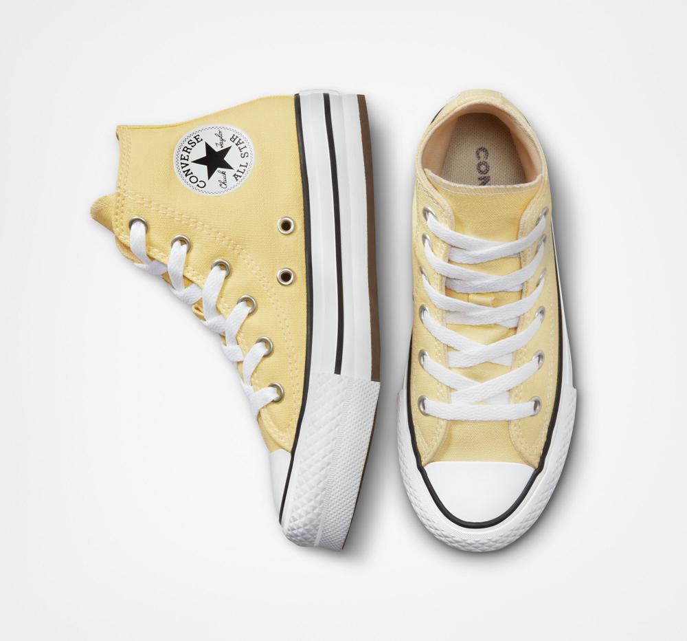 Dívčí Vysoké Converse Chuck Taylor All Star Lift Platformy Little Kids Žluté Černé | 648795DSF