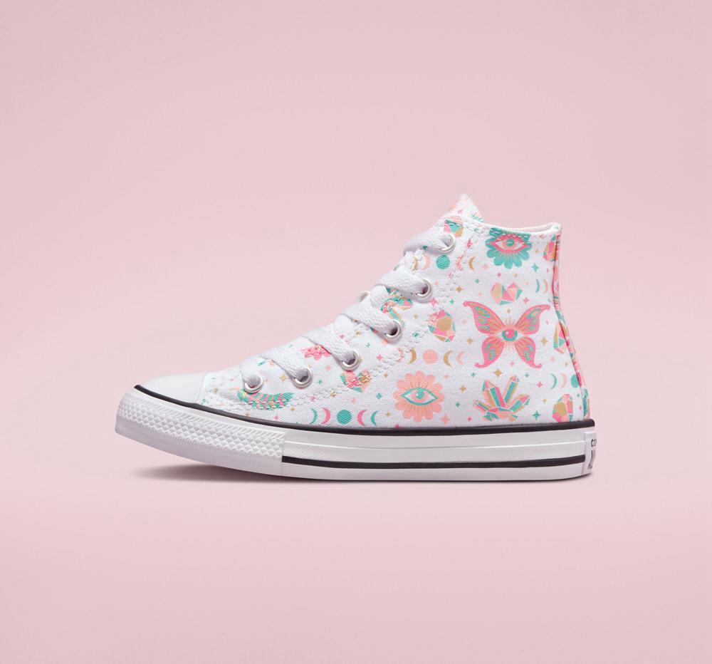 Dívčí Vysoké Converse Chuck Taylor All Star Mystic Gems Little Kids Bílé Růžové Koralove | 724986AOU