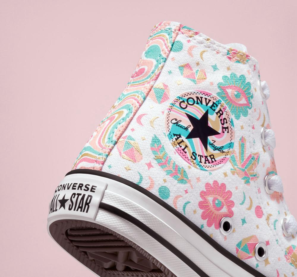 Dívčí Vysoké Converse Chuck Taylor All Star Mystic Gems Little Kids Bílé Růžové Koralove | 724986AOU