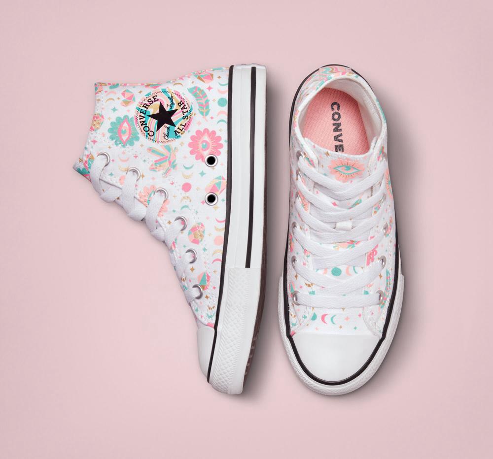 Dívčí Vysoké Converse Chuck Taylor All Star Mystic Gems Little Kids Bílé Růžové Koralove | 724986AOU