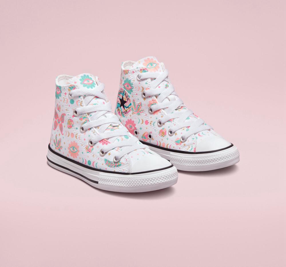 Dívčí Vysoké Converse Chuck Taylor All Star Mystic Gems Little Kids Bílé Růžové Koralove | 724986AOU