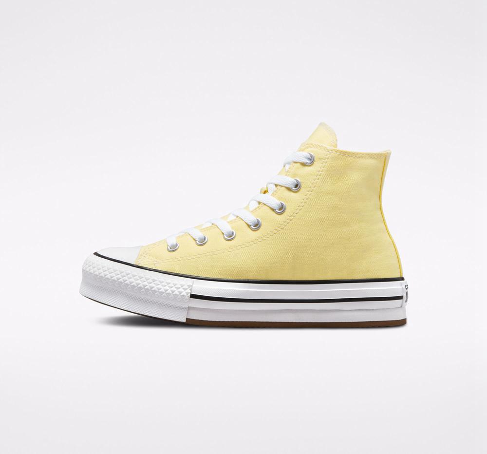 Dívčí Vysoké Converse Chuck Taylor All Star Lift Platformy Big Kids Žluté Černé | 835924TFO