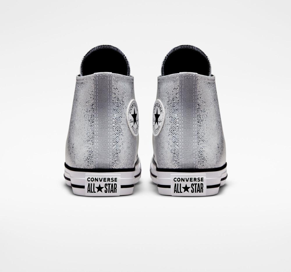 Dívčí Vysoké Converse Chuck Taylor All Star Glitter Big Kids Stříbrné Černé | 928174TWM