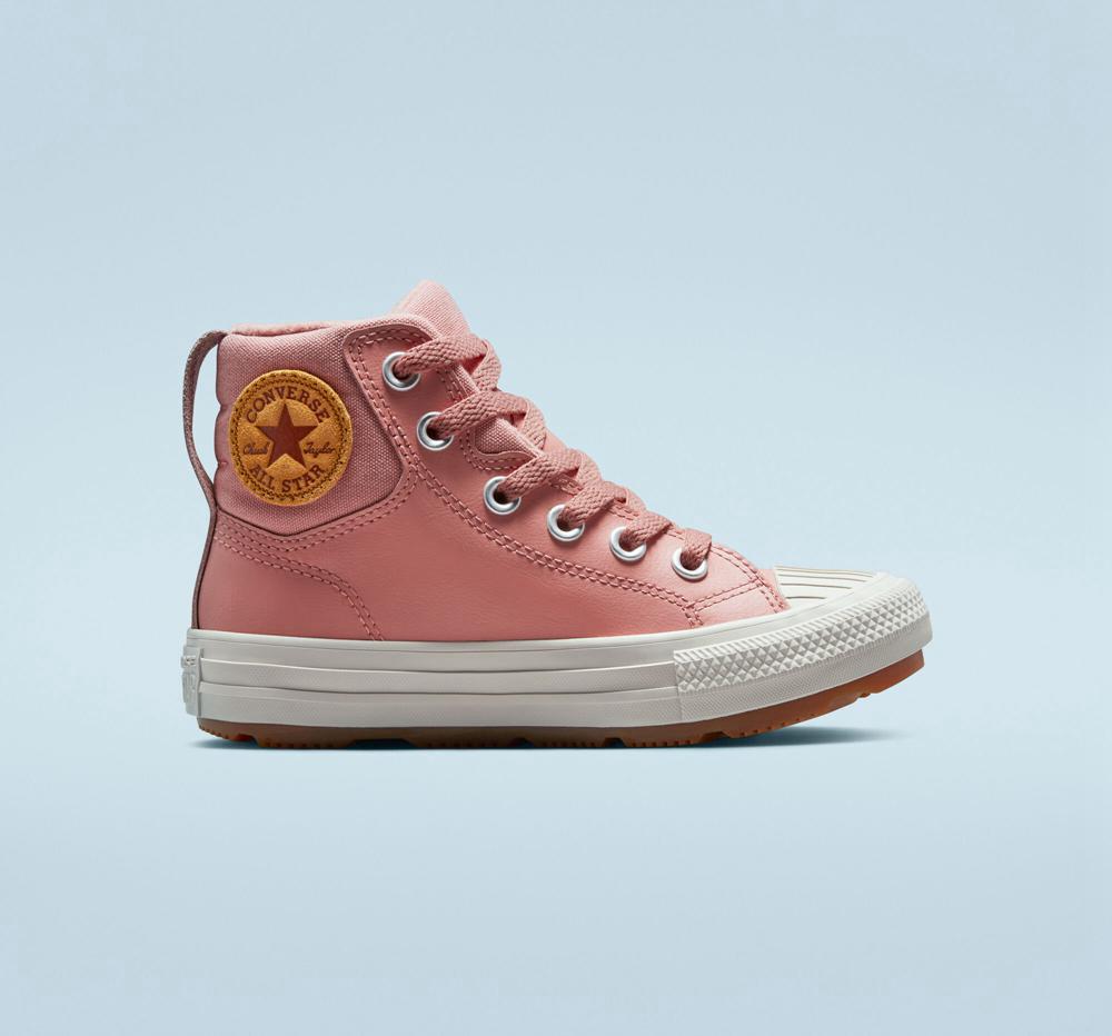 Dívčí Vysoké Converse Læder Chuck Taylor All Star Berkshire Boot Color Little Kids Růžové Růžové | 501284QUV