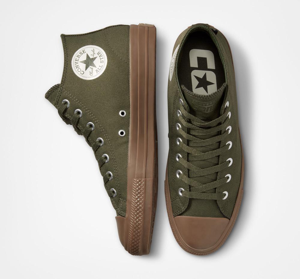 Pánské Nízké Converse Chuck Taylor All Star Pro Cordura Platene Skate Zelene Hnědožlutý Tmavě | 639158AVI