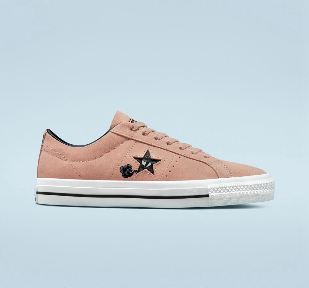 Pánské Nízké Converse Cons One Star Pro Tattoo Art Skate Růžové Bílé Černé | 381504MCA