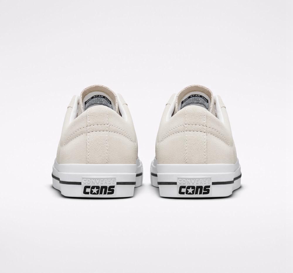 Pánské Nízké Converse Cons One Star Pro Semišové Skate Bílé Černé | 831920BTK