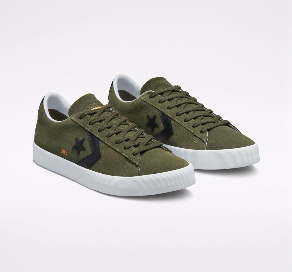 Pánské Nízké Converse Cons Pl Vulc Pro Skate Zelene Černé Bílé | 965213GEC