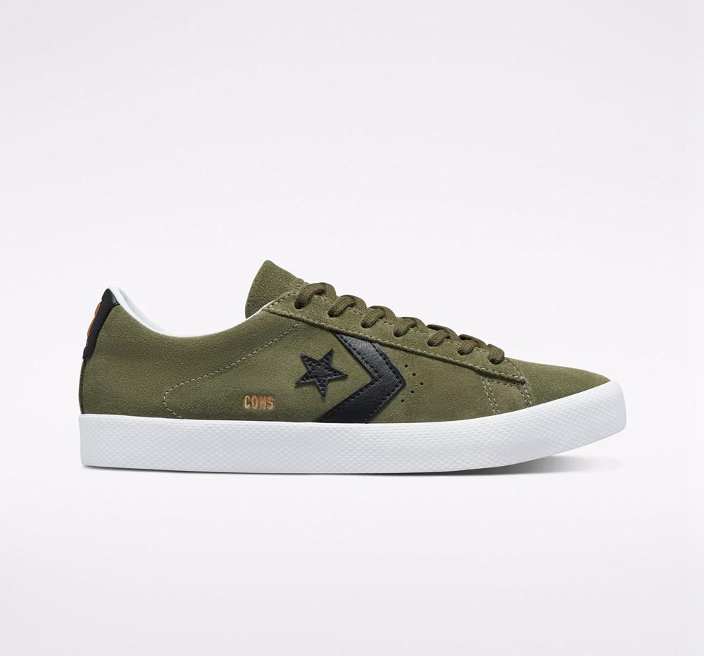 Pánské Nízké Converse Cons Pl Vulc Pro Skate Zelene Černé Bílé | 965213GEC