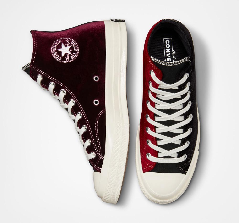 Pánské Vysoké Converse Chuck 70 Beyond Retro Velvet Unisex Černé Červené | 980651CQH