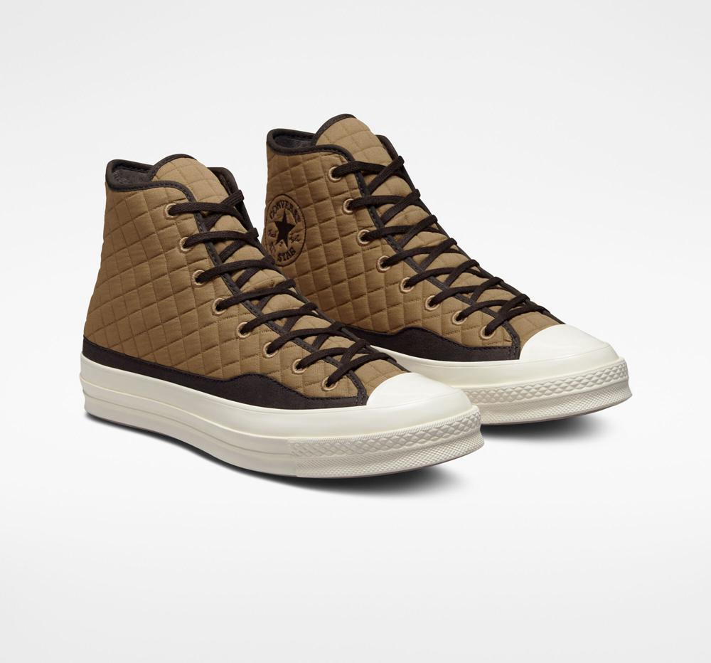 Pánské Vysoké Converse Chuck 70 Prošívaný Unisex Hnědé Černé | 409786RZW