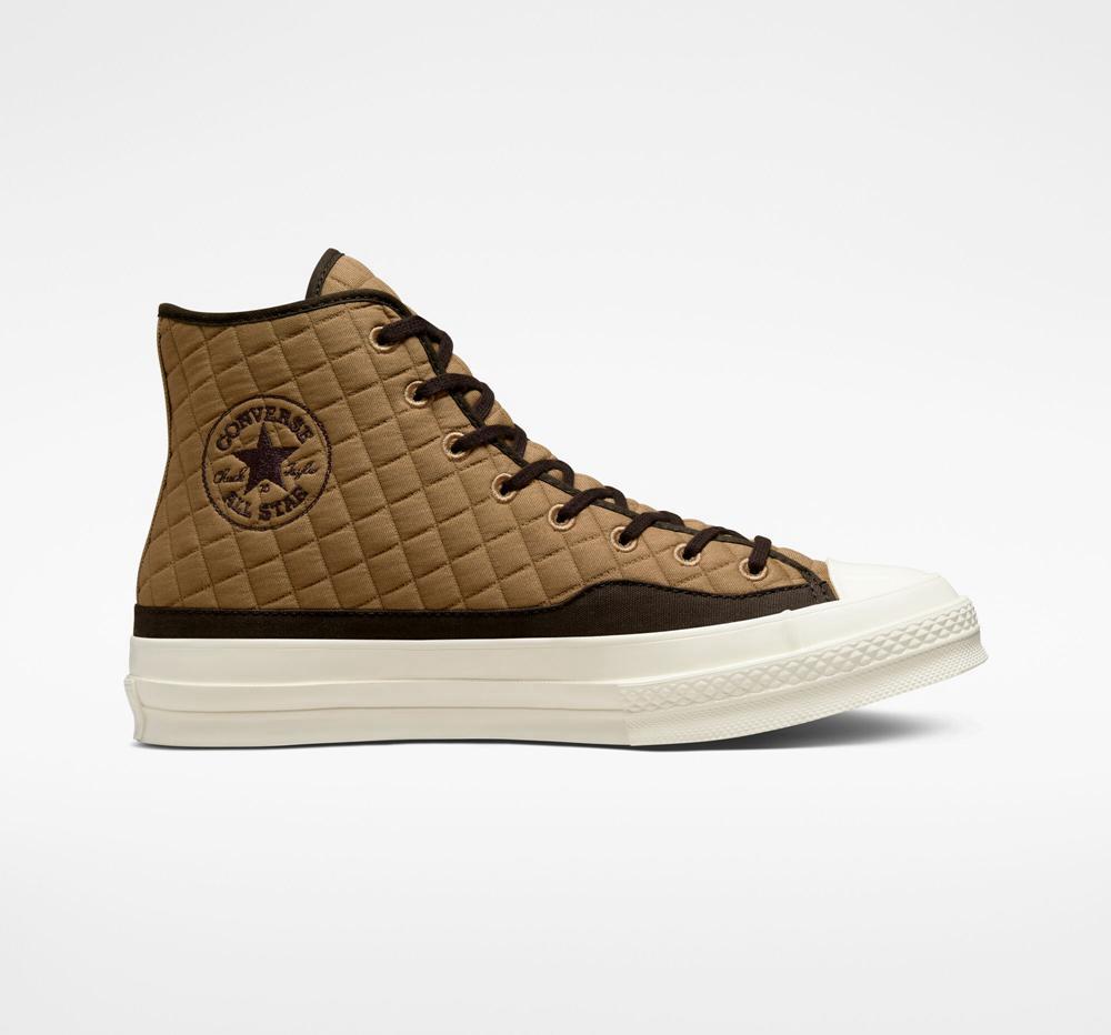 Pánské Vysoké Converse Chuck 70 Prošívaný Unisex Hnědé Černé | 409786RZW