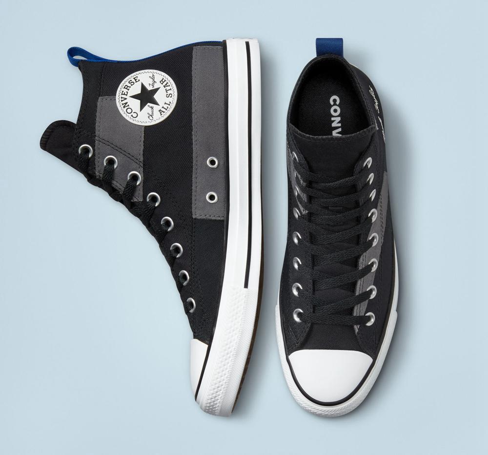 Pánské Vysoké Converse Chuck Taylor All Star Desert Patchwork Unisex Černé Blankyt Bílé | 561470CUK