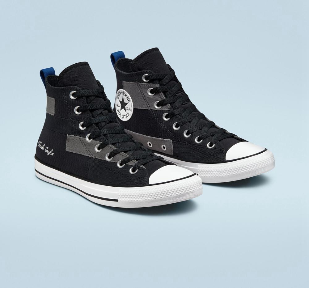 Pánské Vysoké Converse Chuck Taylor All Star Desert Patchwork Unisex Černé Blankyt Bílé | 561470CUK