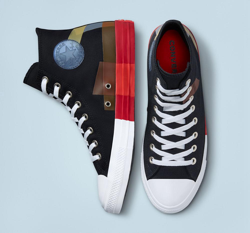 Pánské Vysoké Converse Chuck Taylor All Star Space Racer Unisex Černé Červené Bílé | 657932DWH