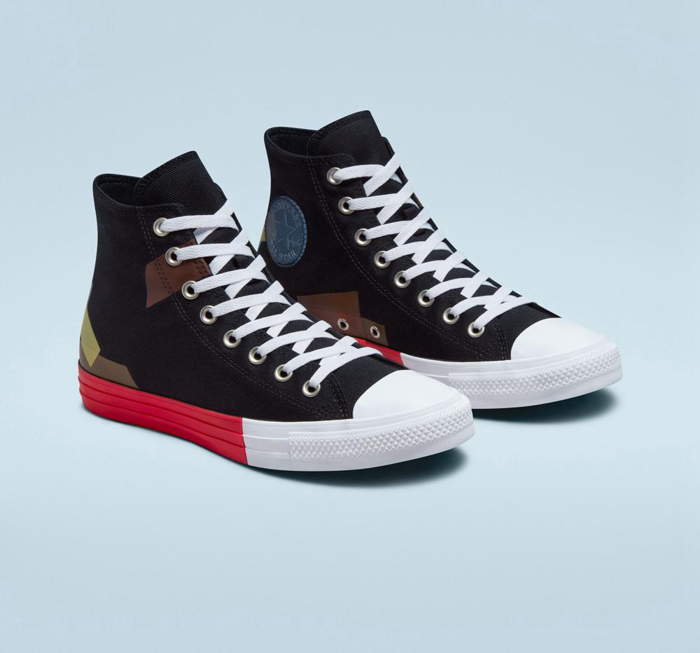 Pánské Vysoké Converse Chuck Taylor All Star Space Racer Unisex Černé Červené Bílé | 657932DWH