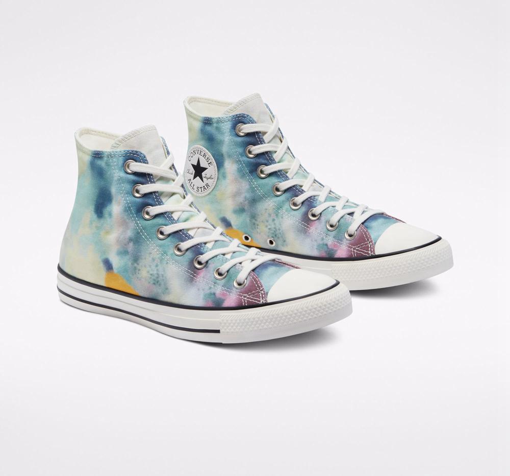 Pánské Vysoké Converse Chuck Taylor All Star Tie Dye Unisex Bílé Viacfarebný Černé | 741905HTO