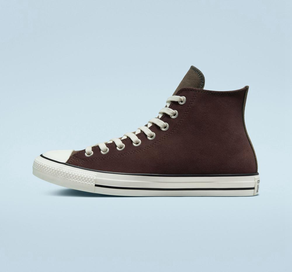 Pánské Vysoké Converse Chuck Taylor All Star Earthy Semišové Unisex Hnědé Tmavě | 752634CVU