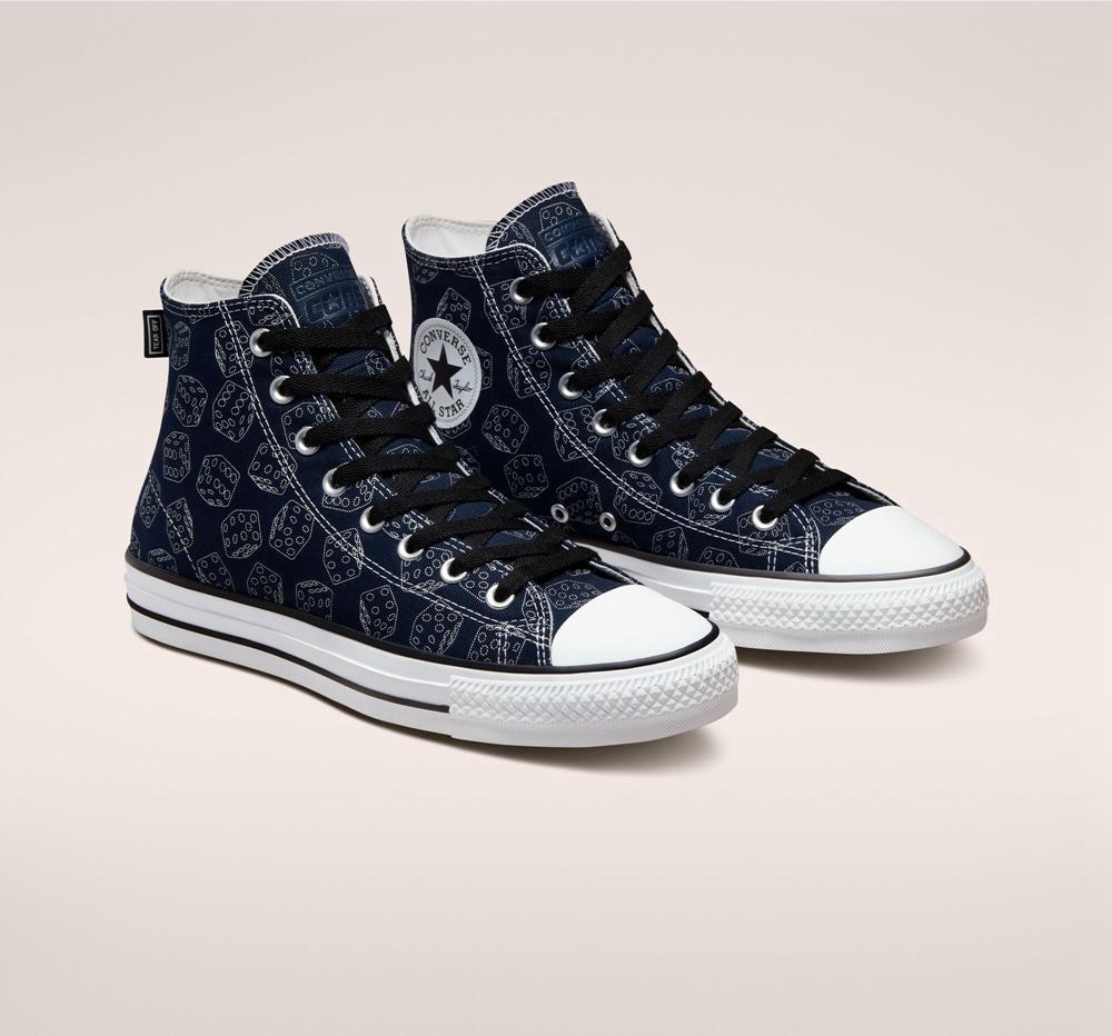 Pánské Vysoké Converse Chuck Taylor All Star Pro Dice Skate Černé Bílé | 783926FMW