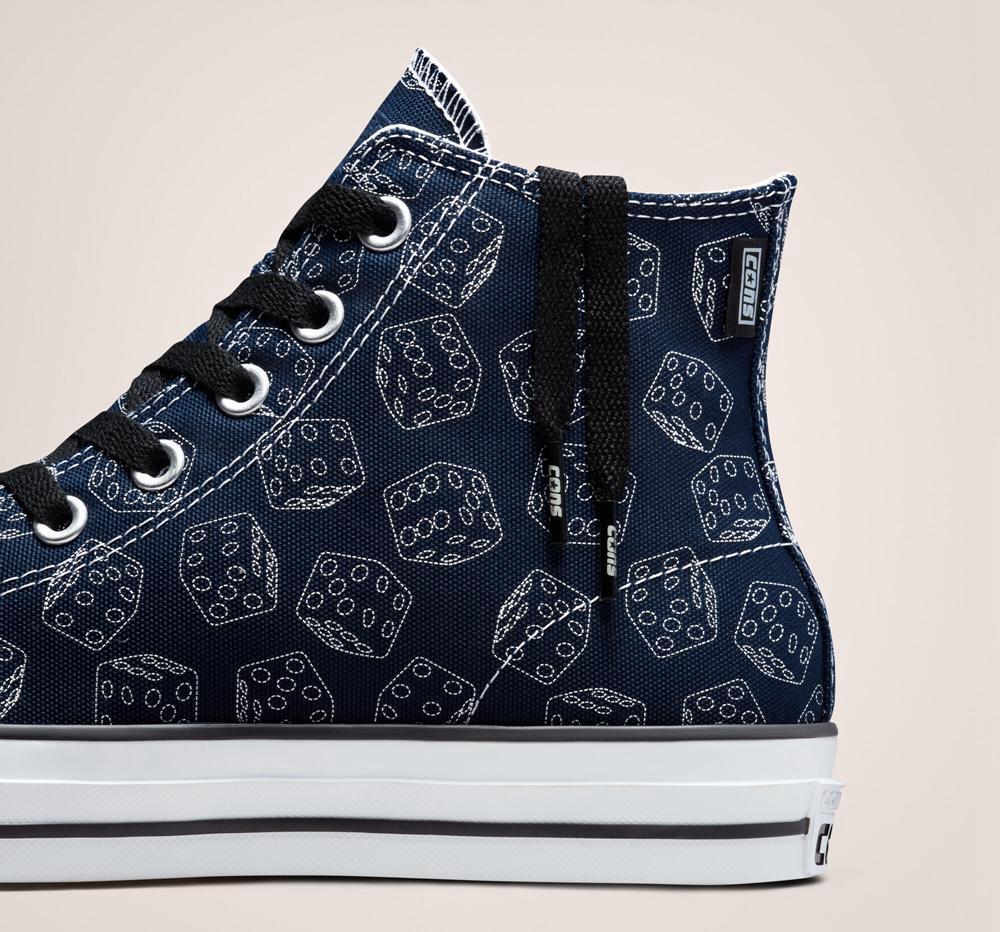 Pánské Vysoké Converse Chuck Taylor All Star Pro Dice Skate Černé Bílé | 783926FMW