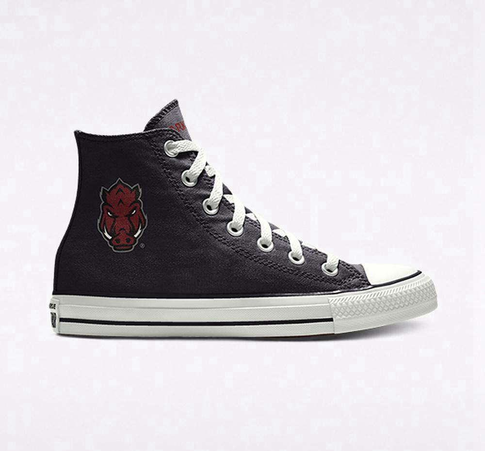 Pánské Vysoké Converse Custom Chuck Taylor All Star University Of Arkansas Razorbacks By You Unisex Černé | 012967QLO